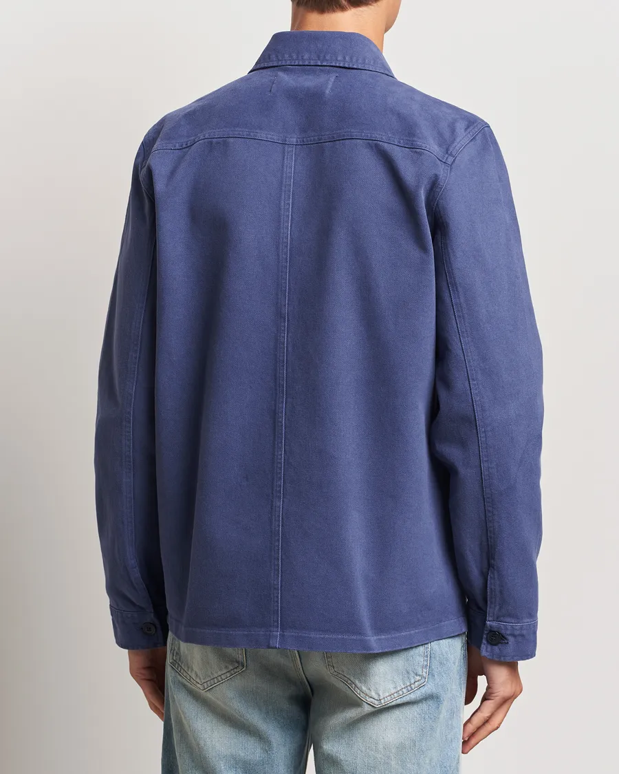 A Day's March Patch Pocket Sturdy Twill Overshirt Brewers Blue