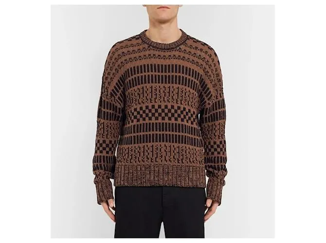 Ami Paris Suéteres Castaño Negro Multicolor 