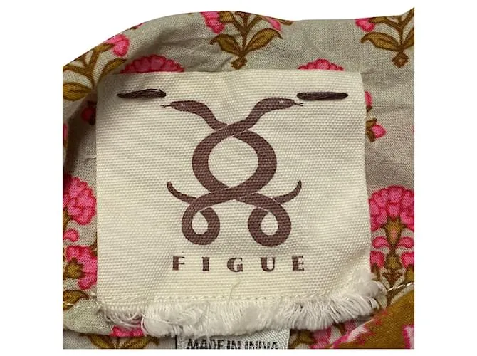 Autre Marque Caftán largo Figue con cinturón en algodón multicolor 