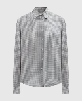 Babe Pay Pls Gray checkered wool shirt