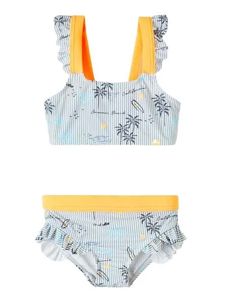 Bikini Name It Zerta Azul Marino y Blanco Niña