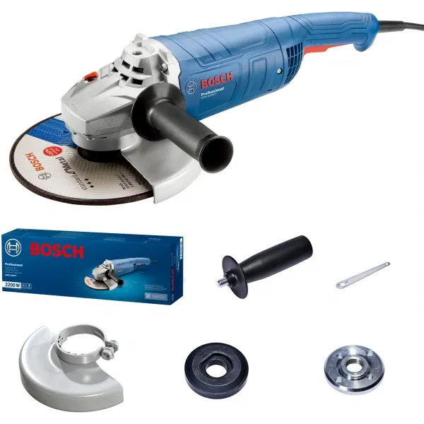 Bosch - GWS 2200 - Amoladora angular con alambre, 2200 W, 180 milímetros, Arranque suave