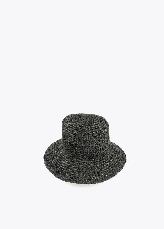 Bucket efecto rafia crochet NEGRO Lola Casademunt