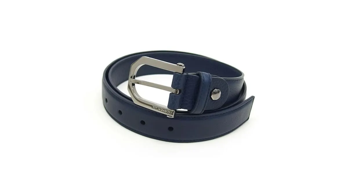 Bulgari Cinturón de cuero Bvlgari Navy Azul marino 