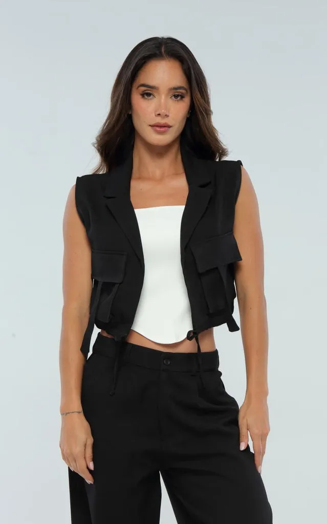 Chaleco Negro Cargo
