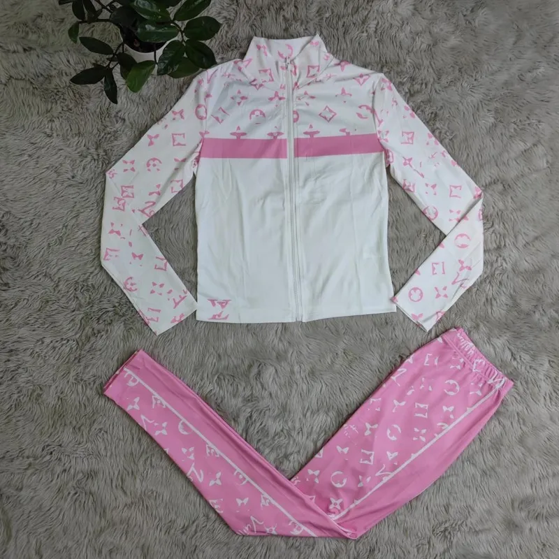Conjunto de chaqueta y pantalones de dos piezas para mujer, conjuntos de sudadera y pantalón con cremallera a la moda, envío gra