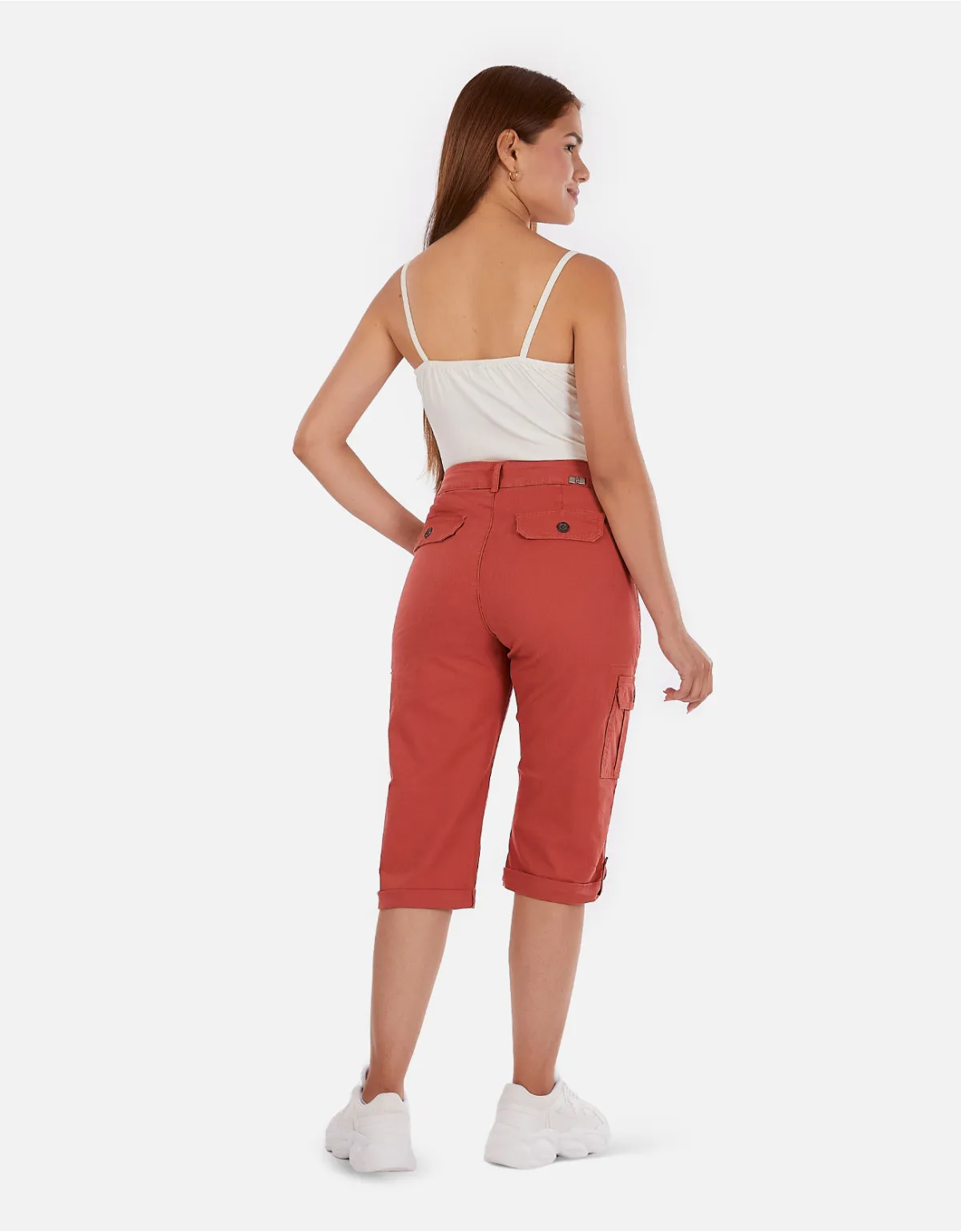 Cropped drill naranja tiro alto mm