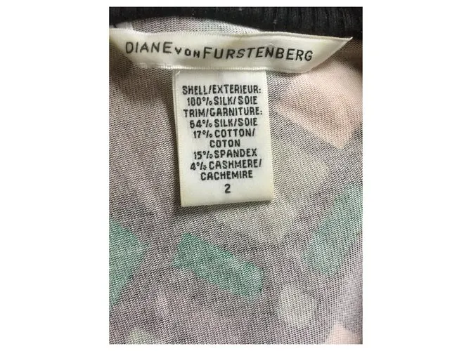 Diane Von Furstenberg Vestido cruzado de jersey de seda Zerlinda Negro Multicolor Verde 