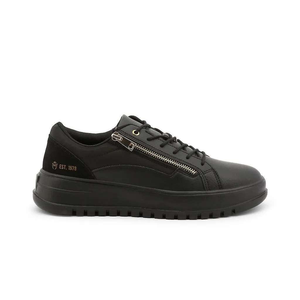 Duca di morrone zack negro zack zapatillas de piel negra