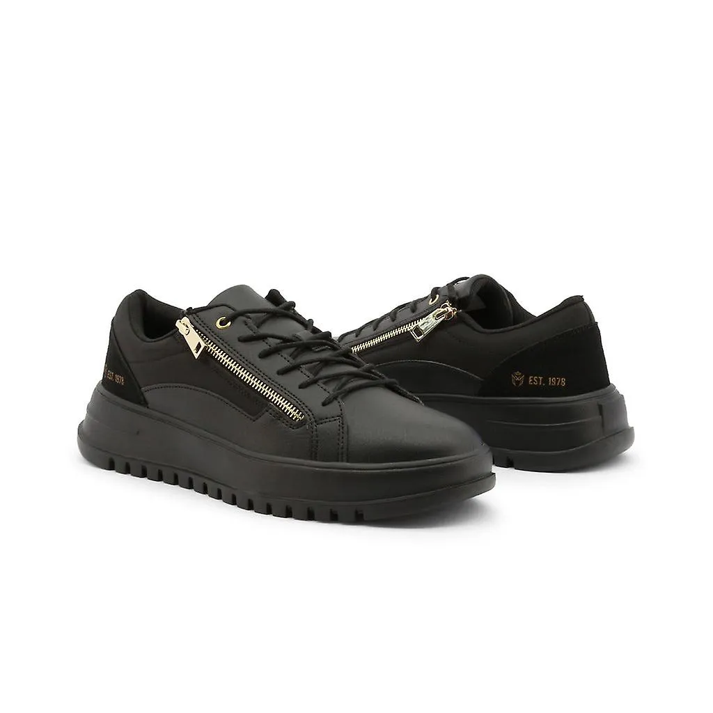 Duca di morrone zack negro zack zapatillas de piel negra