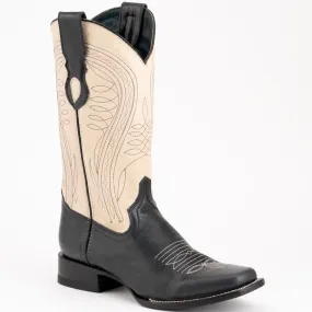 Ferrini Men's Blaze Leather Narrow Square Toe Boots Handcrafted - Black  1327104