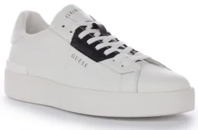 Guess Parma Low Mid Zapatillas de Cuero Sintético para Hombre Blanco y Negro