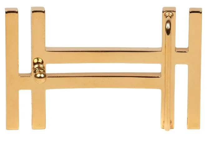 Hebilla de cinturón de hermès h2 acero dorado brillante, ¡Nueva condición! 