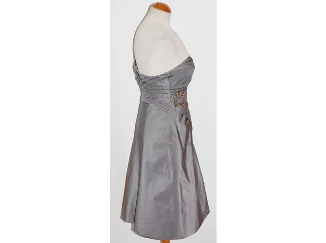 Karen Millen Vestido sin tirantes plateado Plata 