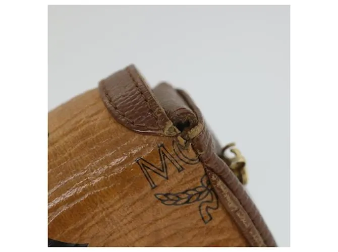 MCM Vicetos Logogram Chain Bandolera Cuero Marrón Auth ti1320 Castaño 