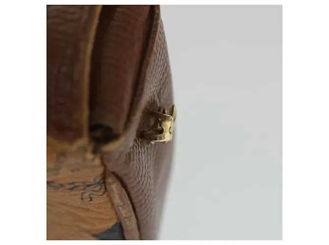 MCM Vicetos Logogram Chain Bandolera Cuero Marrón Auth ti1320 Castaño 