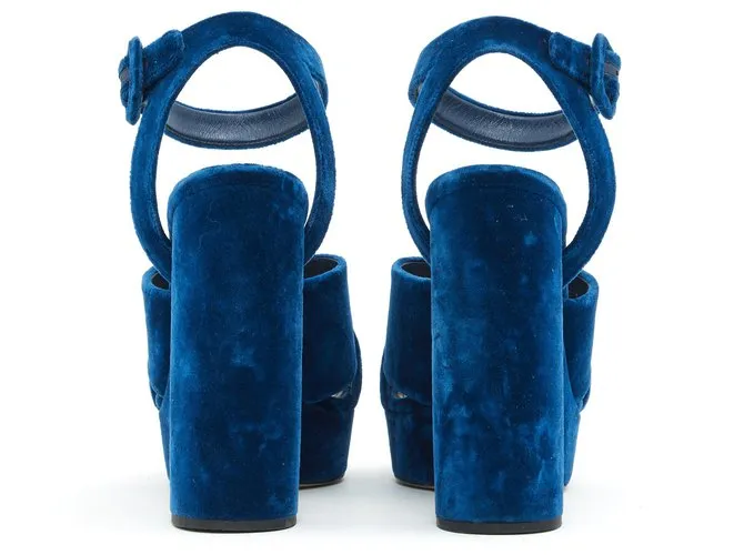 Miu Miu SANDALIAS TOP AZUL DE TERCIOPELO DE LA UE40 
