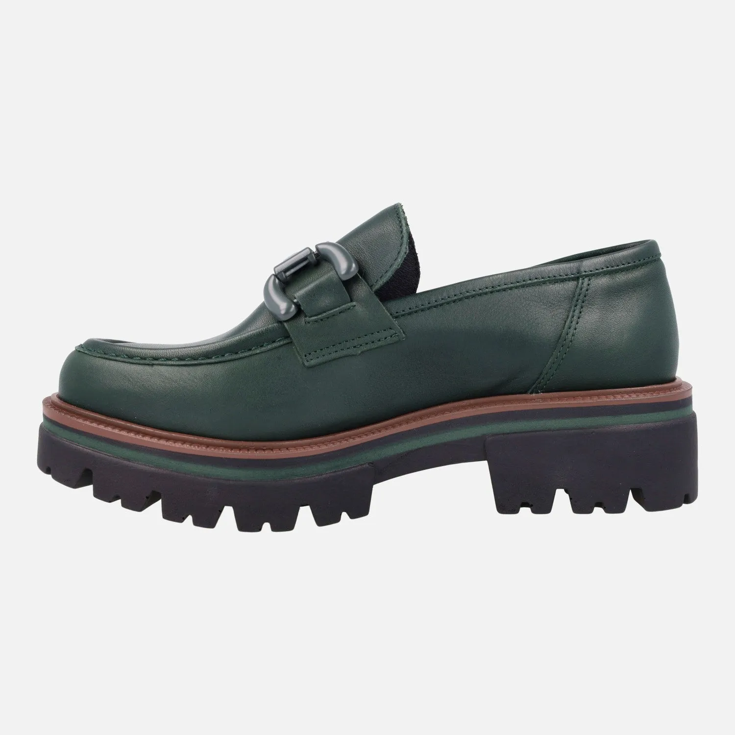 Mocasín con bordón y adorno metálico Lince
