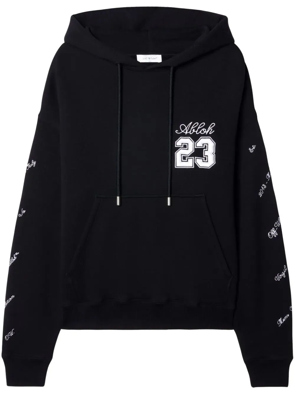 Off White 23 Logo Skate Hoodie Black White