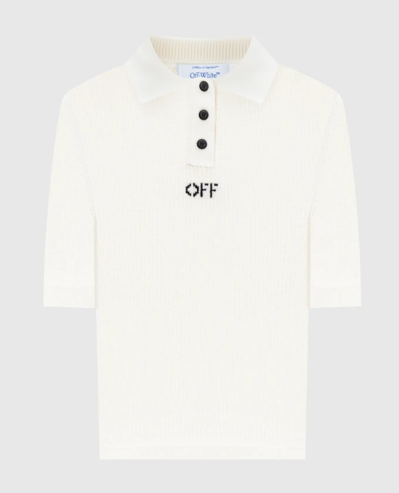 Off-White White polo with Off logo pattern