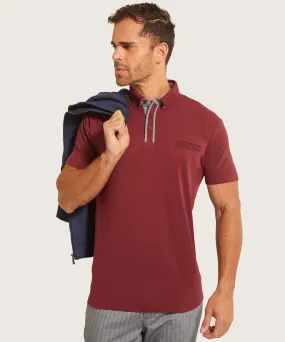 Polo Cuello Tejido, Con Bolsillo De Ribete, Unicolor-