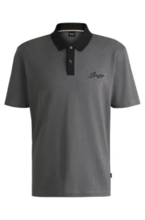 Polo de algodón mercerizado con logo caligrafiado
