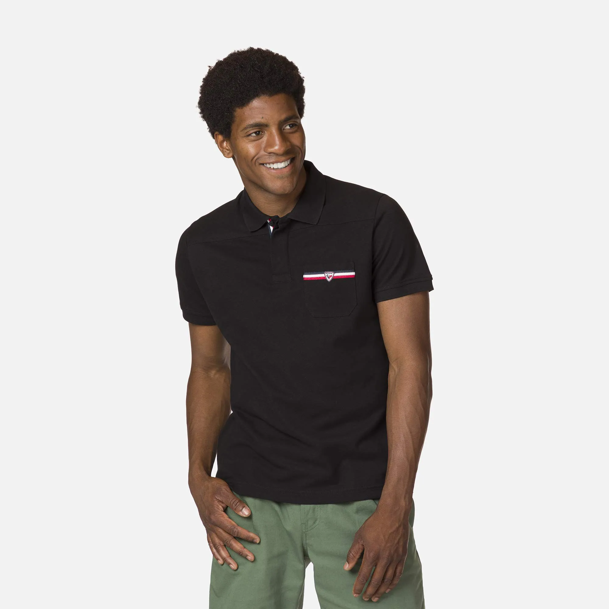Polo logo con bolsillo para hombre