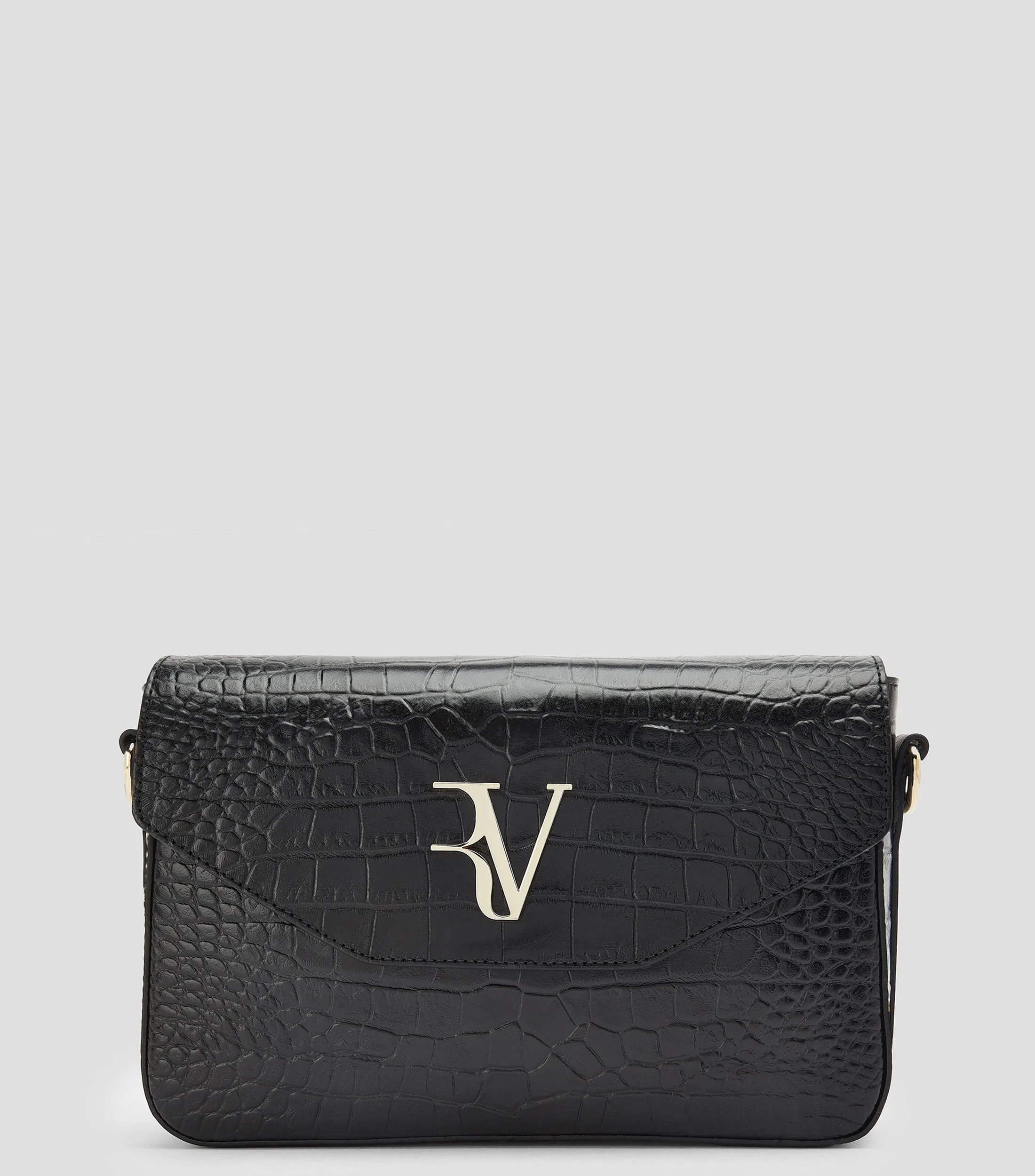 Roberto Verino Bolso crossbody en piel negro Miranda Animalskin Mujer