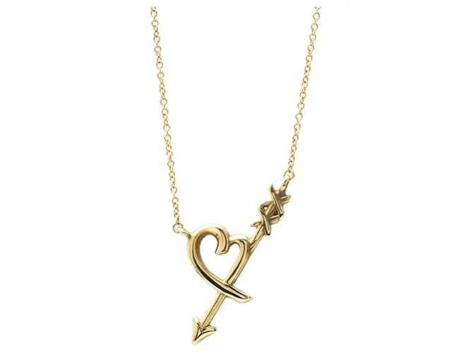 Tiffany & Co Collar colgante en forma de corazón flecha Tiffany en oro rosa Dorado 