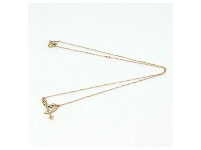 Tiffany & Co Collar colgante en forma de corazón flecha Tiffany en oro rosa Dorado 