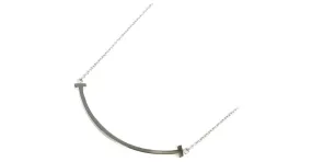 Tiffany & Co Collar Tiffany K18WG de oro blanco T Smile pequeño Dorado 