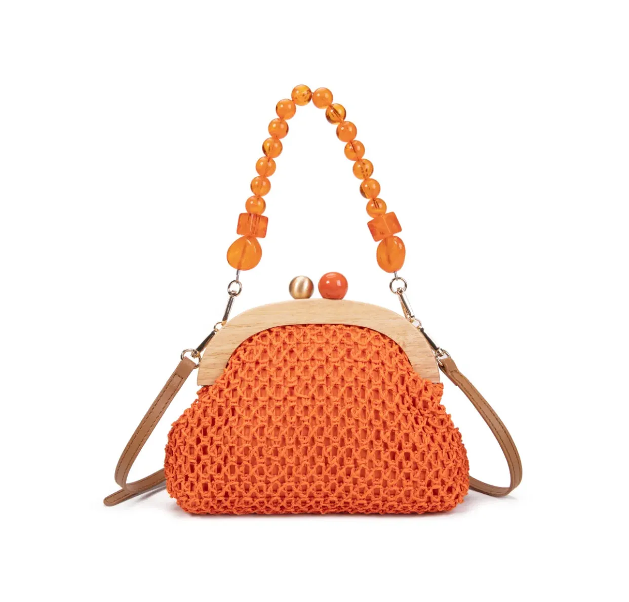 TINA ORANGE- Bandolera rafia