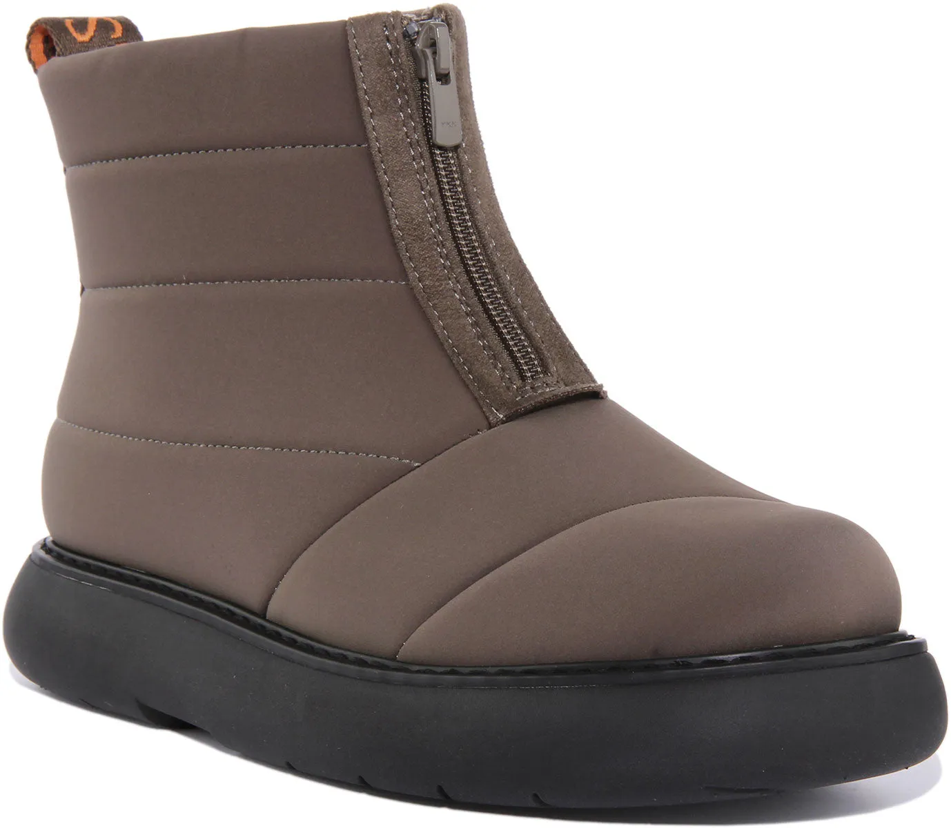 Toms Repreve Mallow Puffer Bota acolchada con cremallera frontal para mujer en negro