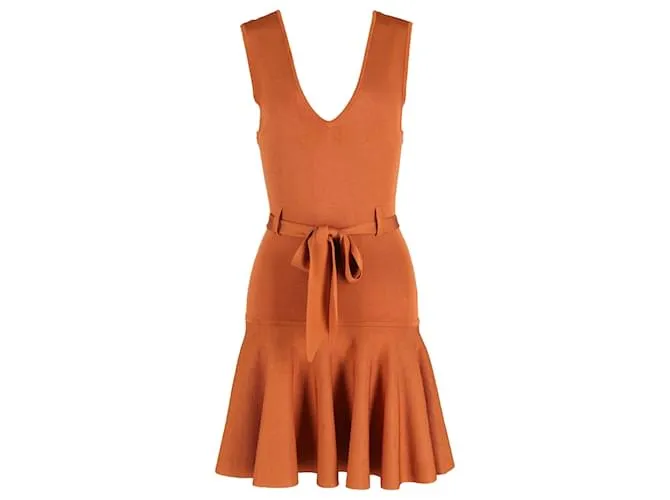 Vestido Mini Ponte Cinturón Zimmermann en Viscosa Camel Amarillo Camello 