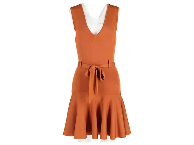 Vestido Mini Ponte Cinturón Zimmermann en Viscosa Camel Amarillo Camello 