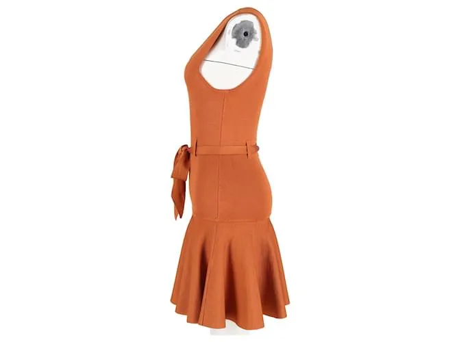 Vestido Mini Ponte Cinturón Zimmermann en Viscosa Camel Amarillo Camello 