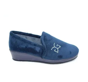 ZAPATILLA GARZÓN 1424.247 CASA CÓMODA PARA MUJER PANTUFLA MOCASÍN SUATEX MARINO 19050